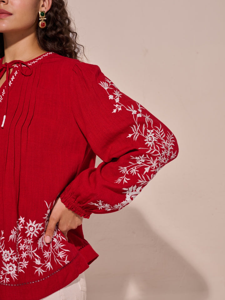 Julianne Embroidered Top
