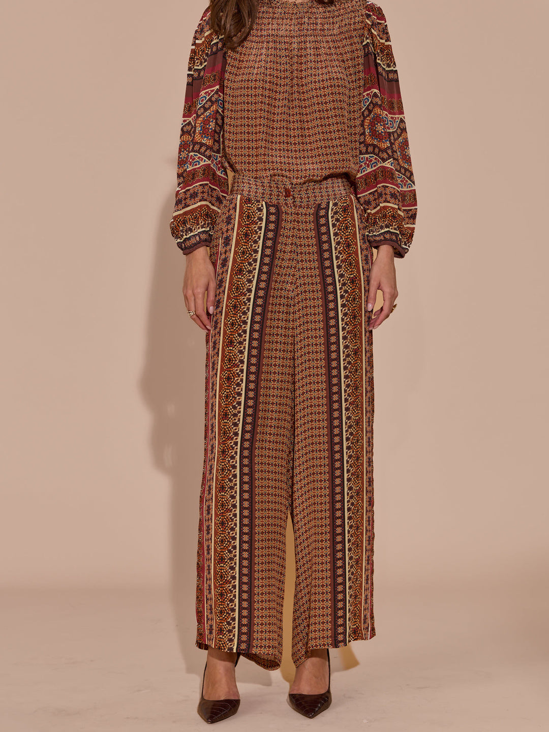 Mishelle Mulberry Printed Pants