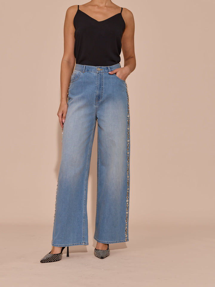 Clara High Waist Embellished Denim