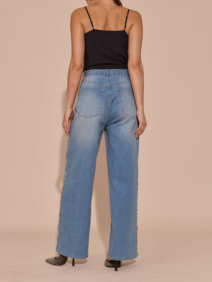 Clara High Waist Embellished Denim