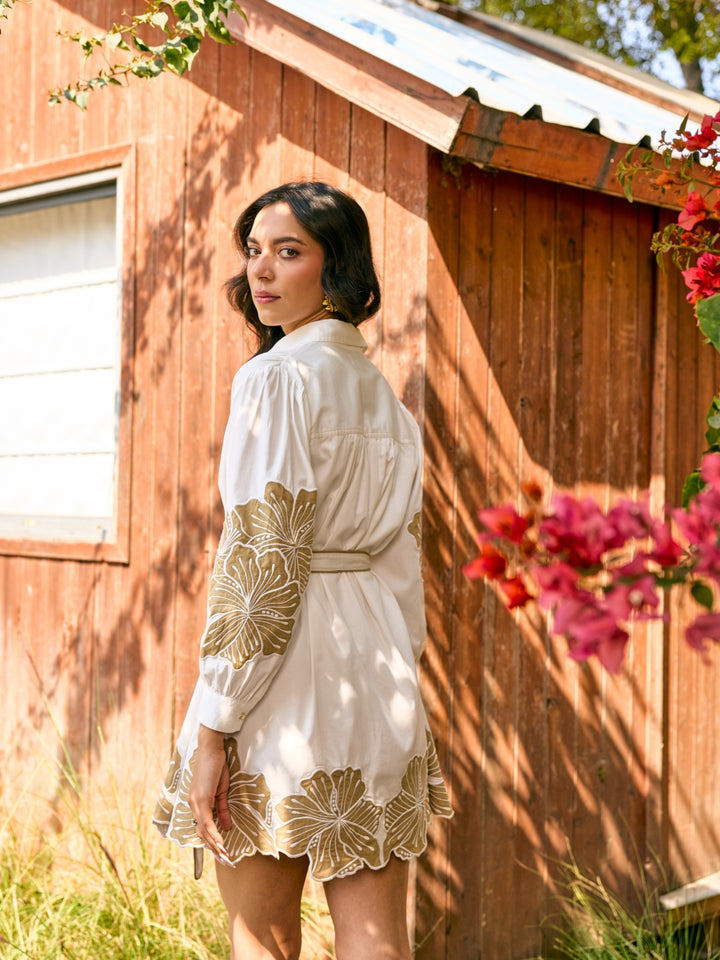 Willow Applique Shirt Dress