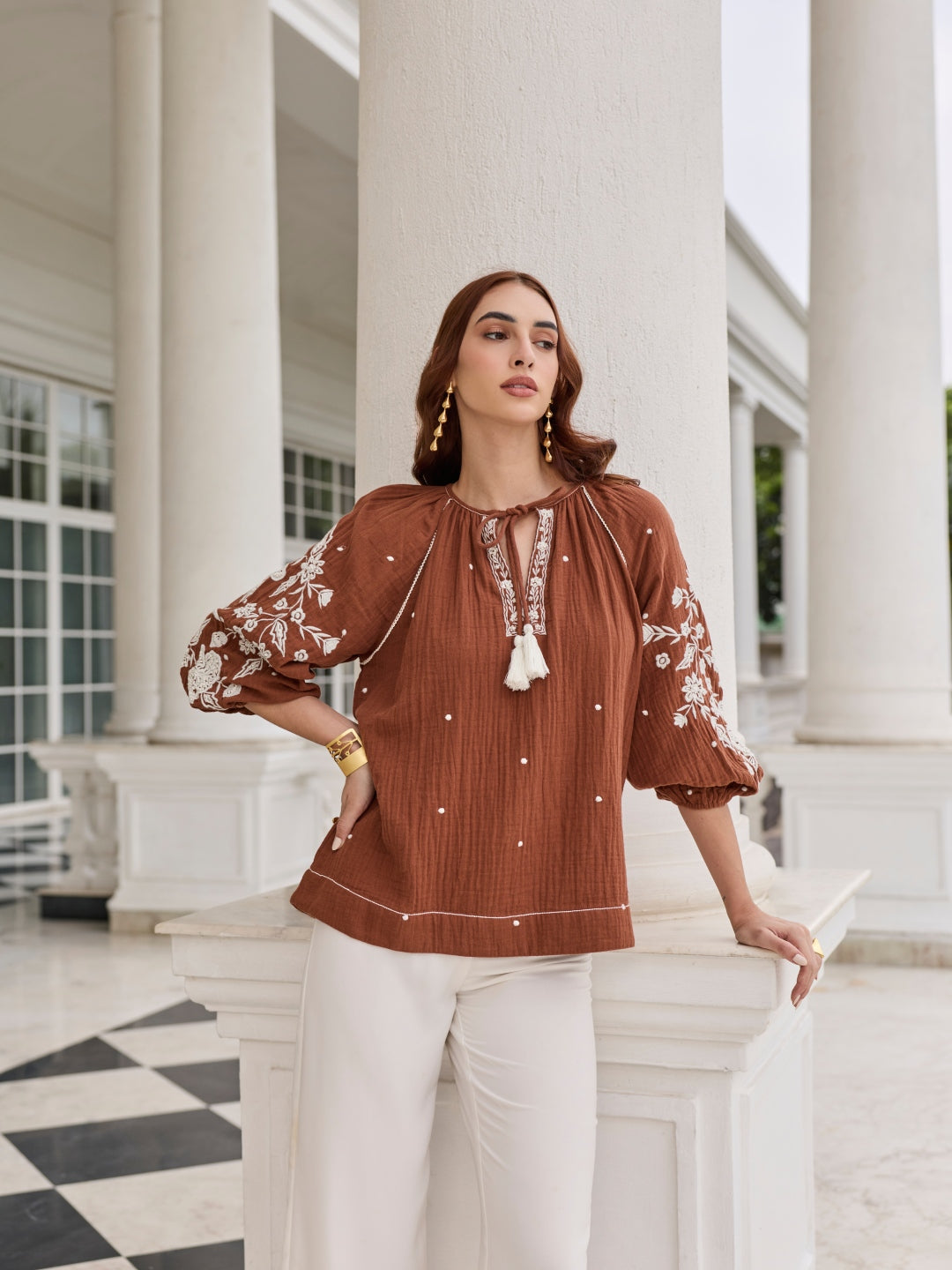 Hannah Embroidered Top