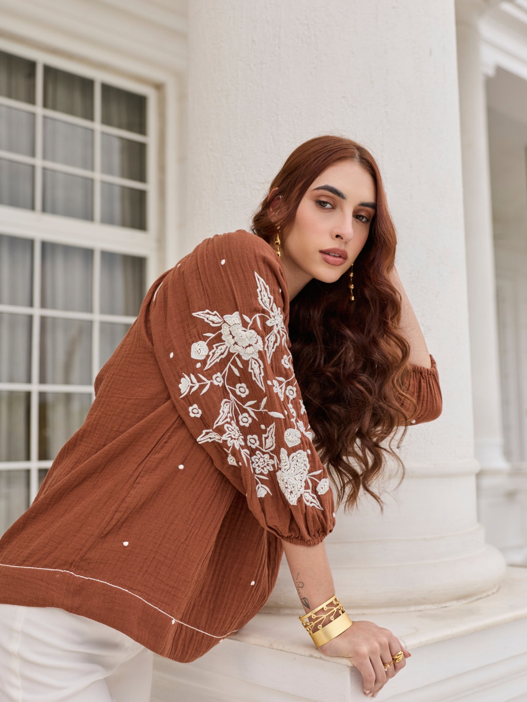 Hannah Embroidered Top