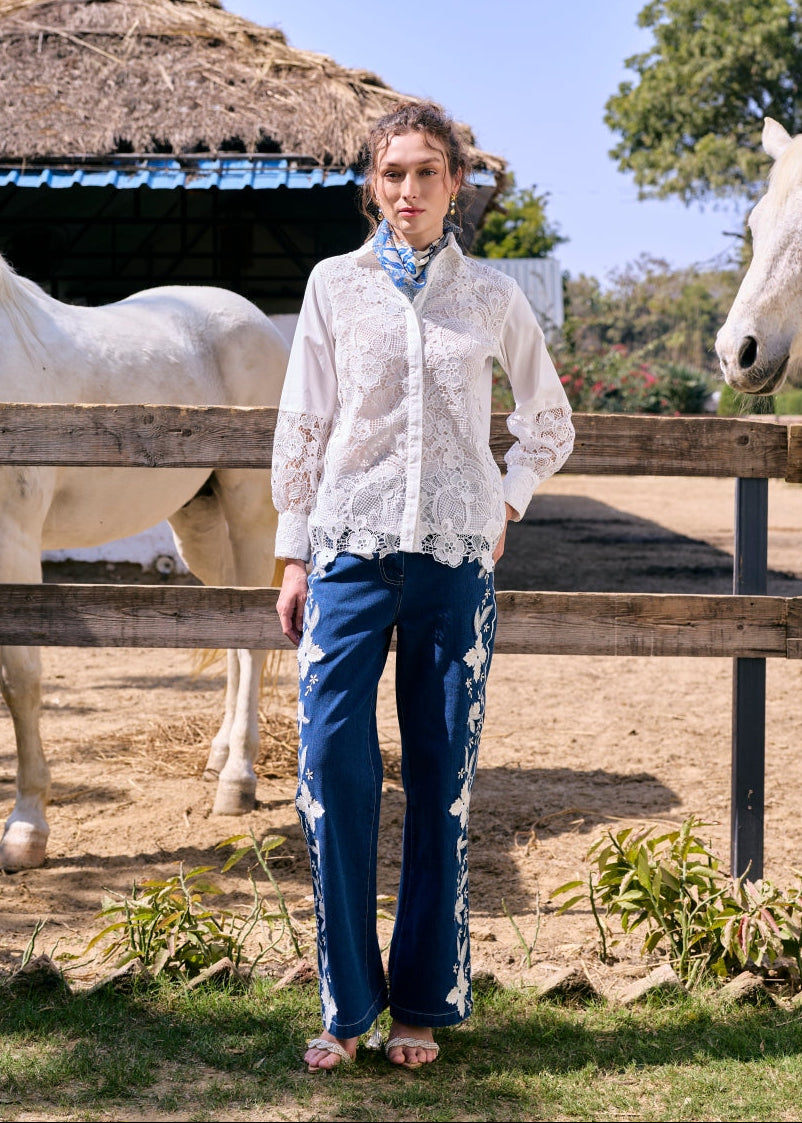Millie Embroidered Denim Jeans