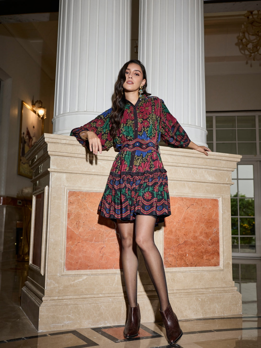 Ayanka Mulberry Printed Dress