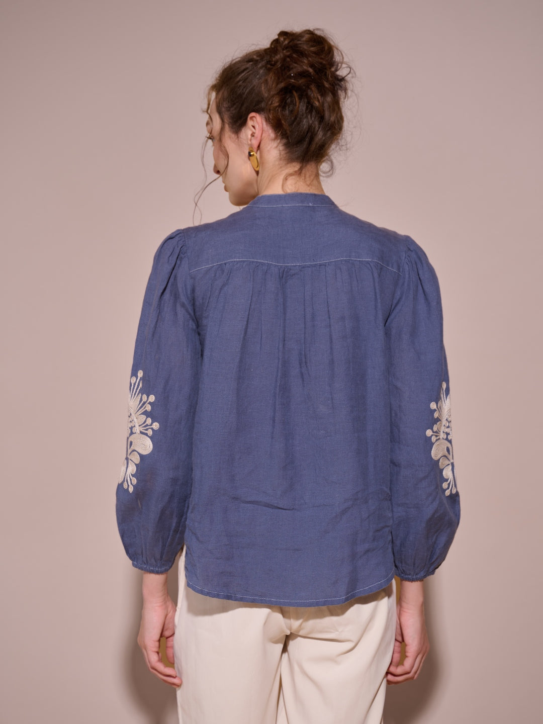 Mitali garg in our Sera 100% Linen Blouse