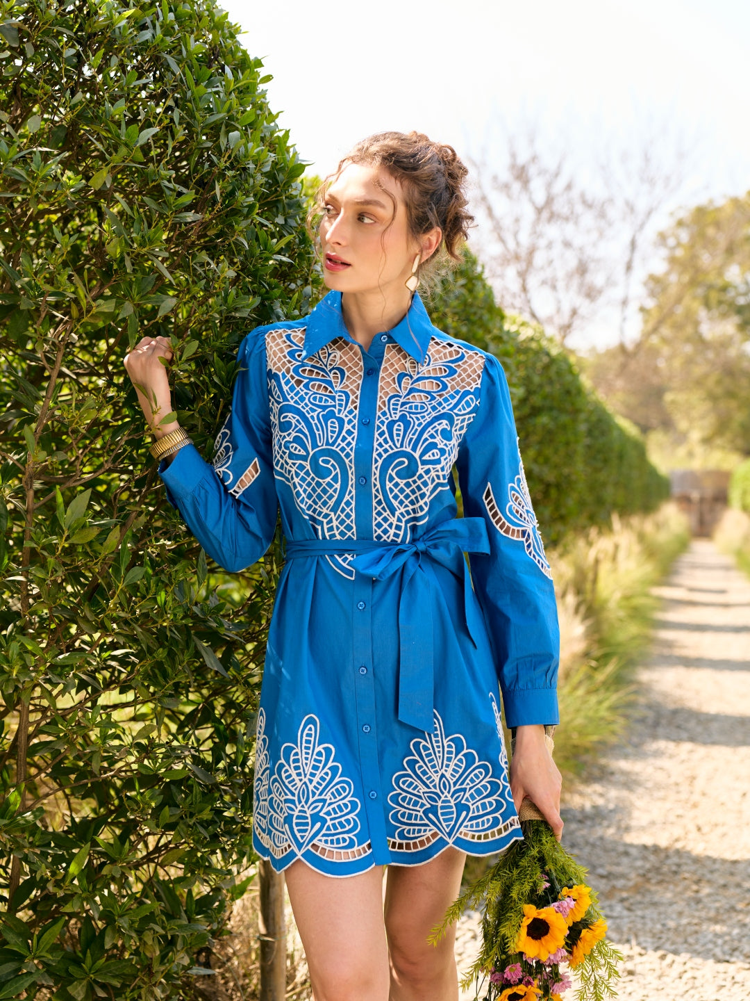 Lina Cutwork Shirt Dress