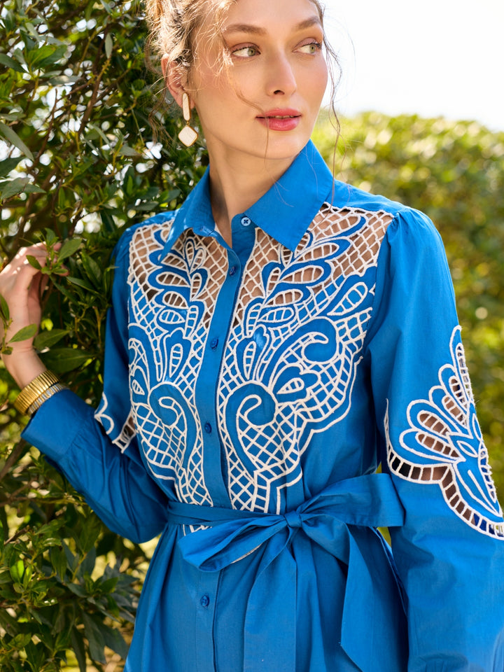 Lina Cutwork Shirt Dress