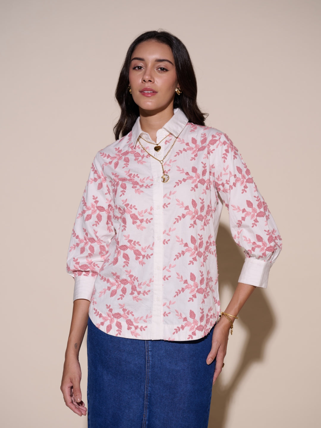 Faye Floral Embroidered Shirt