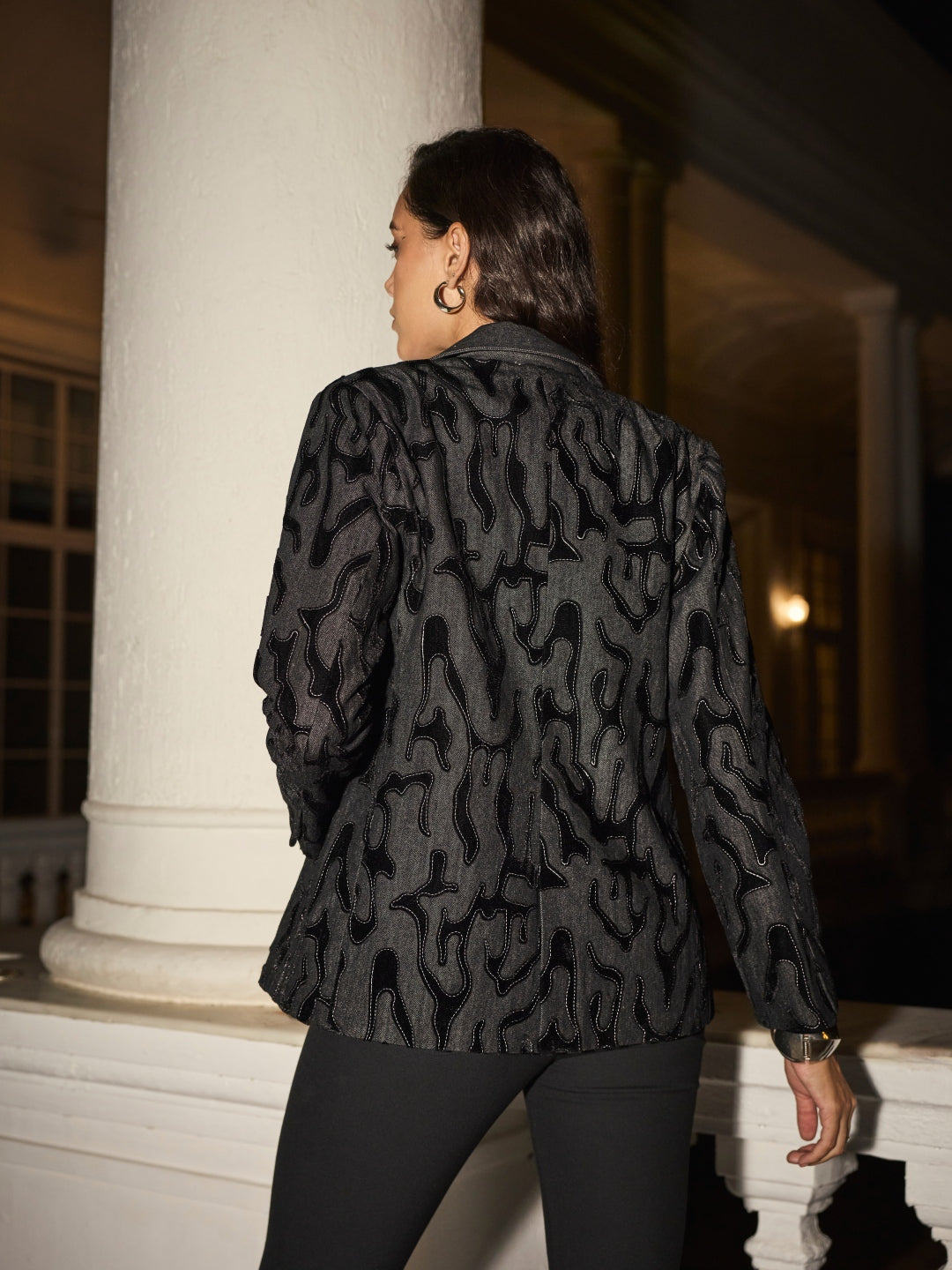 Arden Denim Velvet Blazer