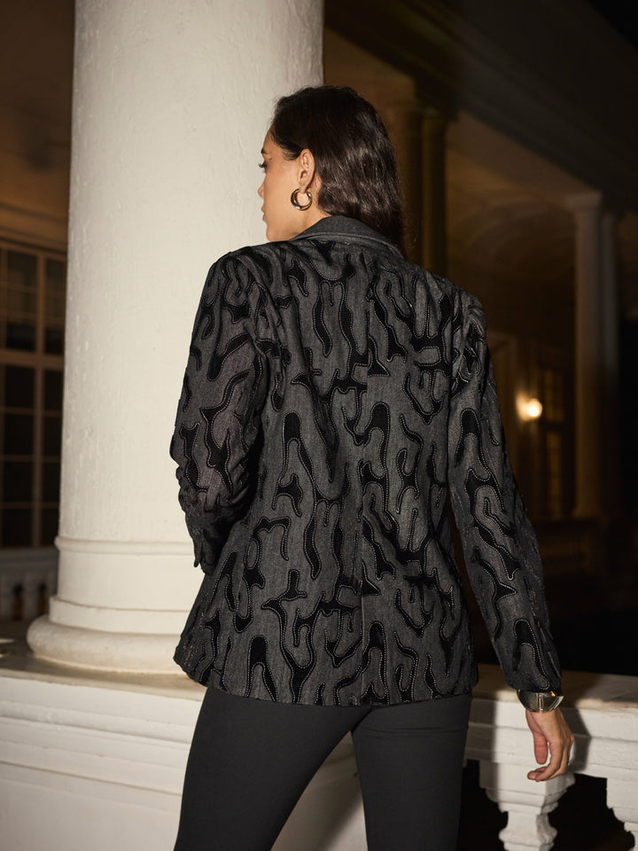 Arden Denim Velvet Blazer