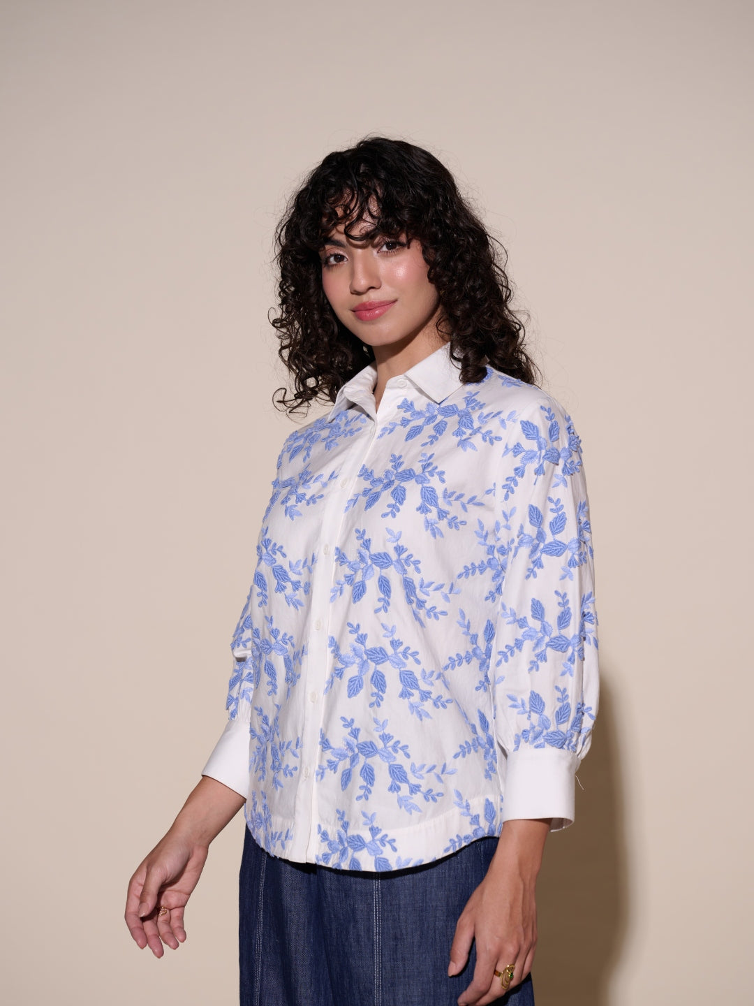 Faye Floral Embroidered Shirt