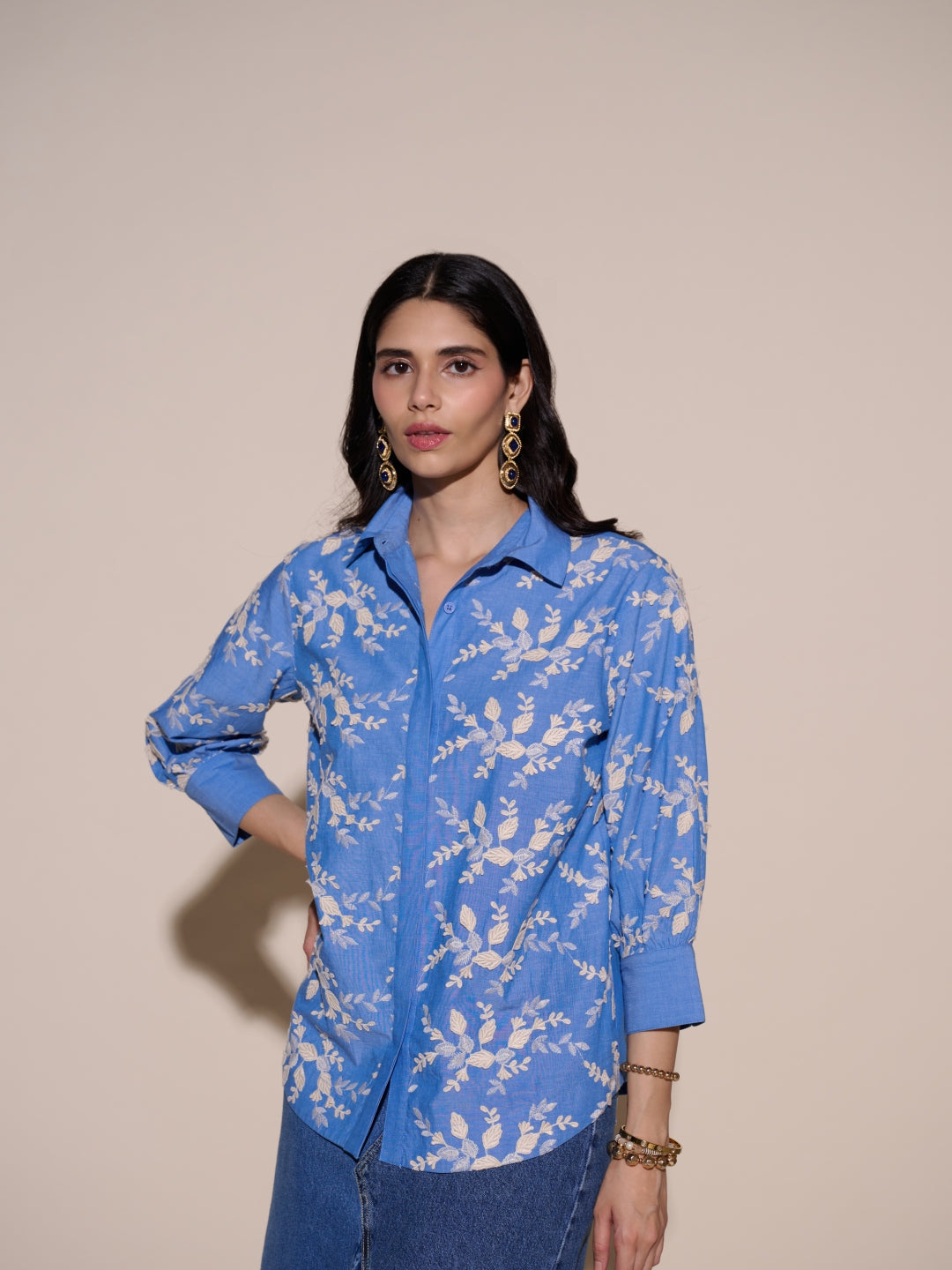 Helena 3D Embroidered Shirt