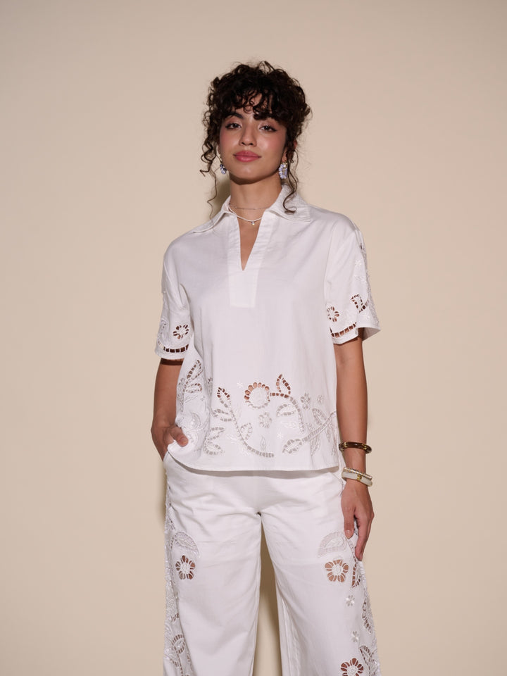Monica Cutwork Embroidered Top