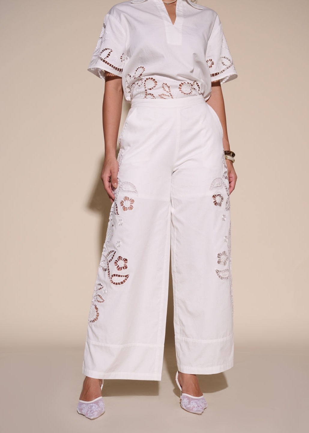 Monica Cutwork Embroidered Pants