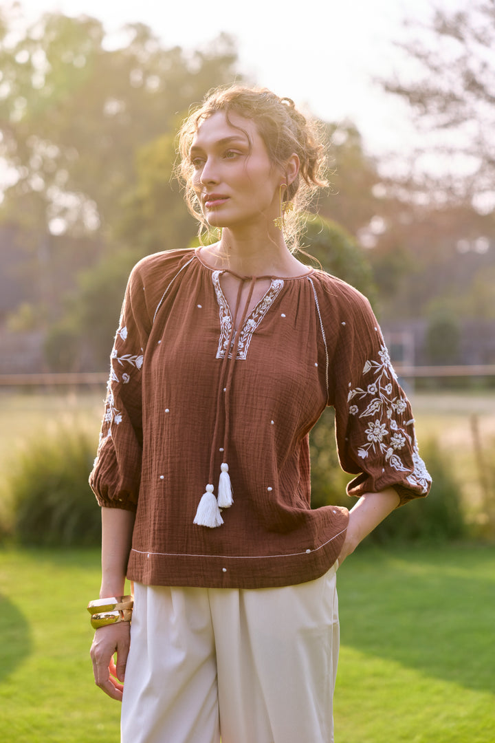 Hannah Embroidered Top