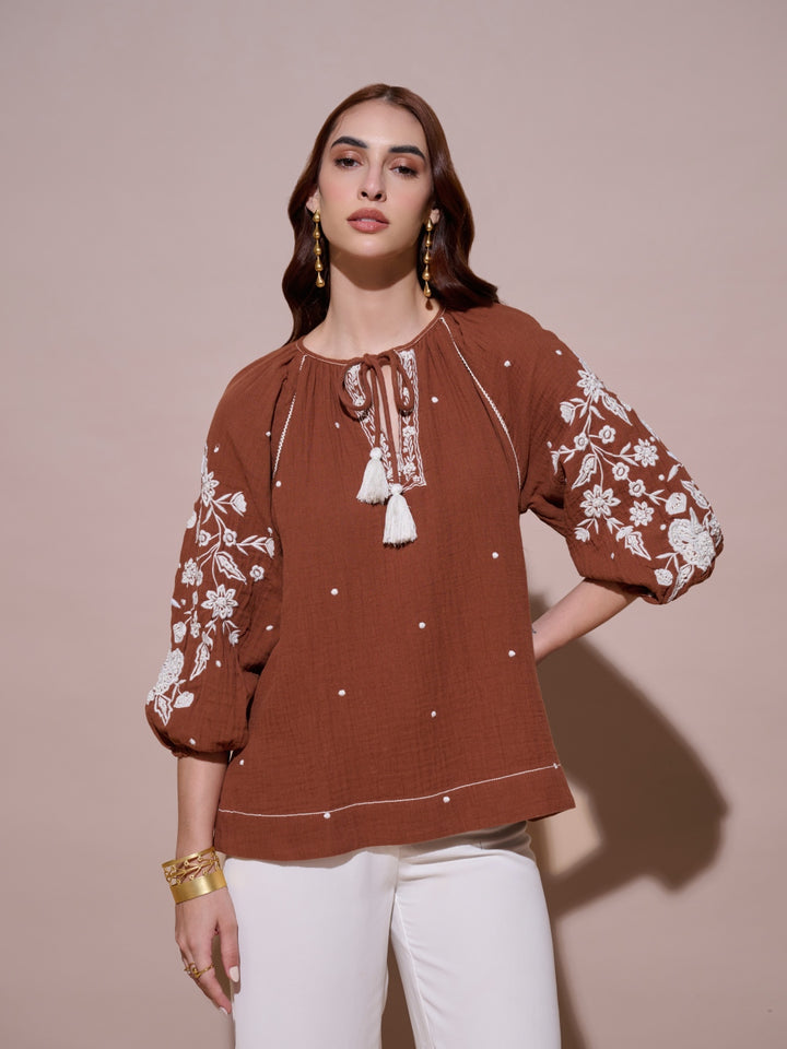 Hannah Embroidered Top