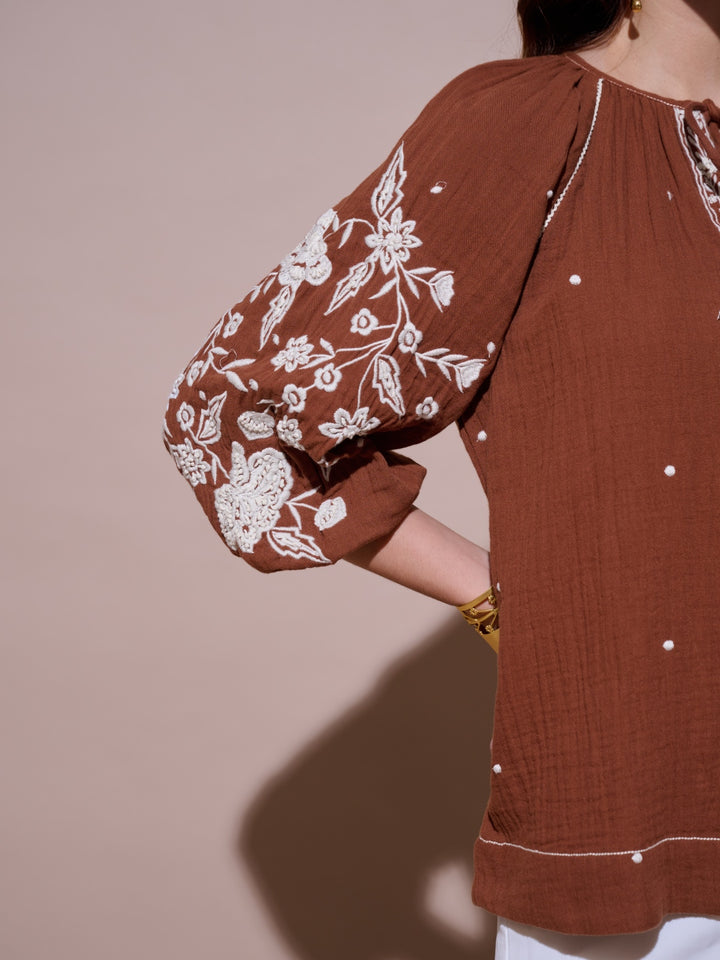 Hannah Embroidered Top
