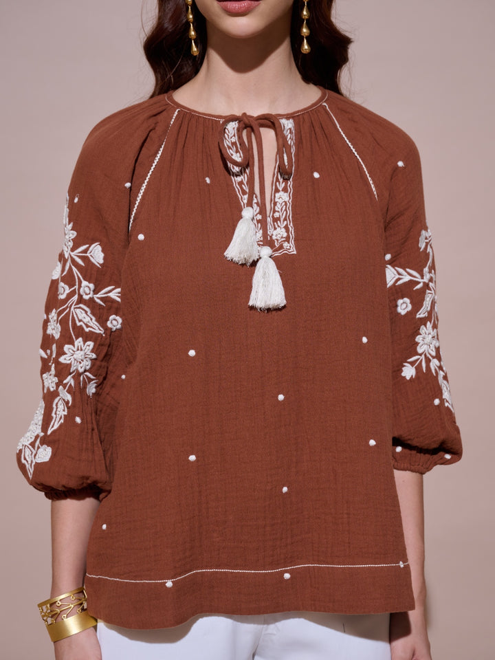 Hannah Embroidered Top