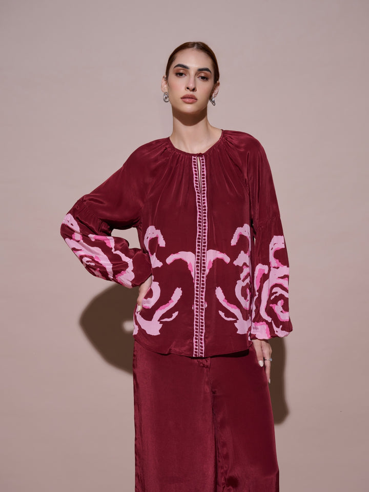 Grace Mulberry Printed Top