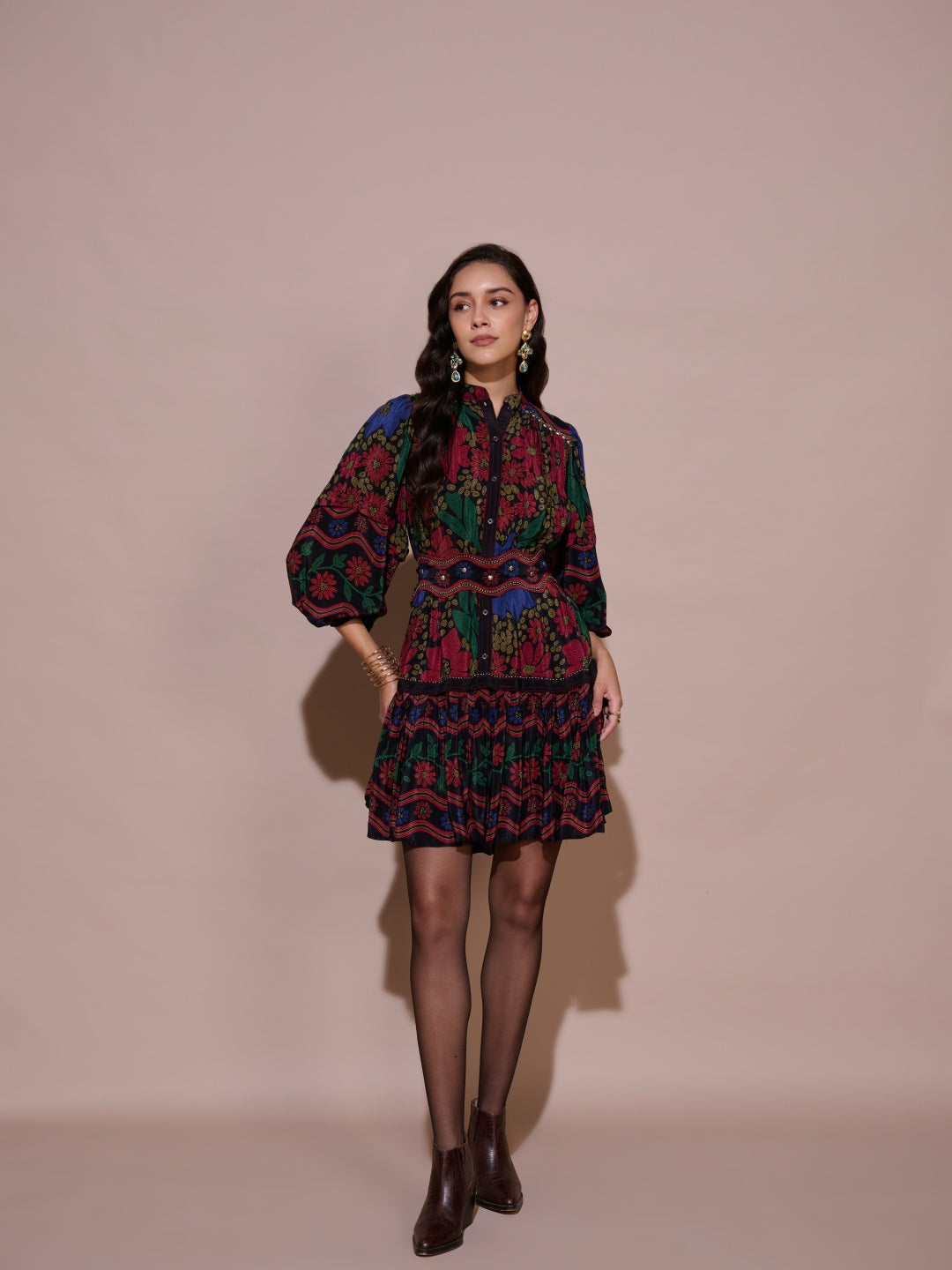 Ayanka Mulberry Printed Dress