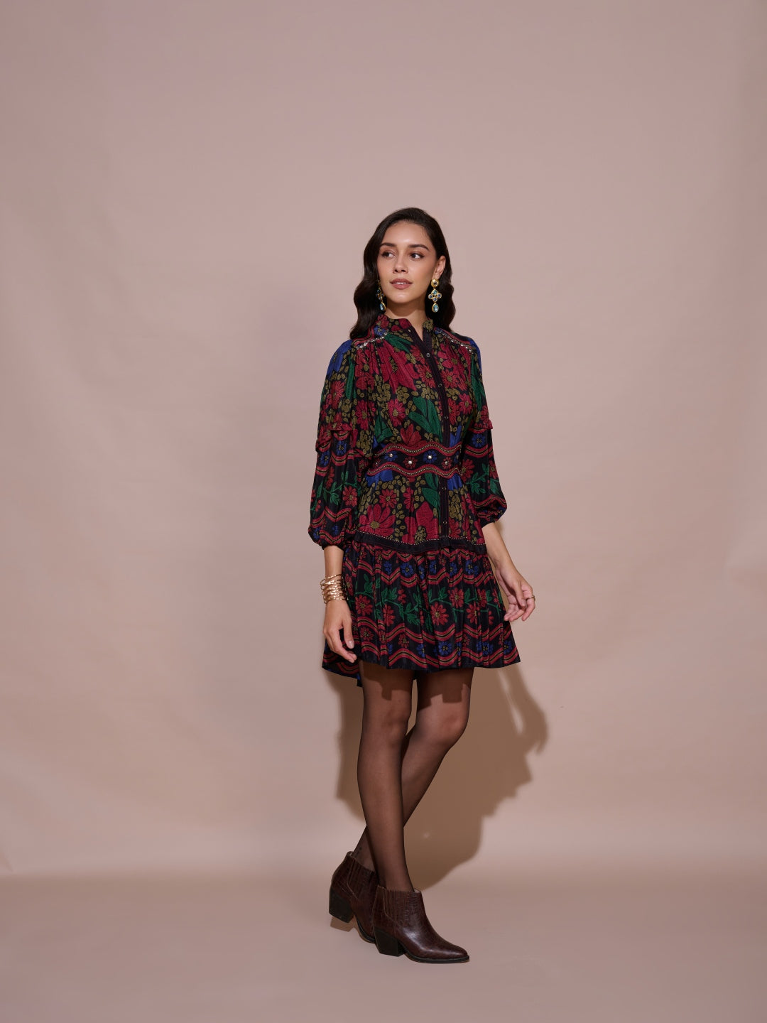 Ayanka Mulberry Printed Dress