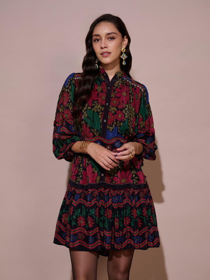 Ayanka Mulberry Printed Dress