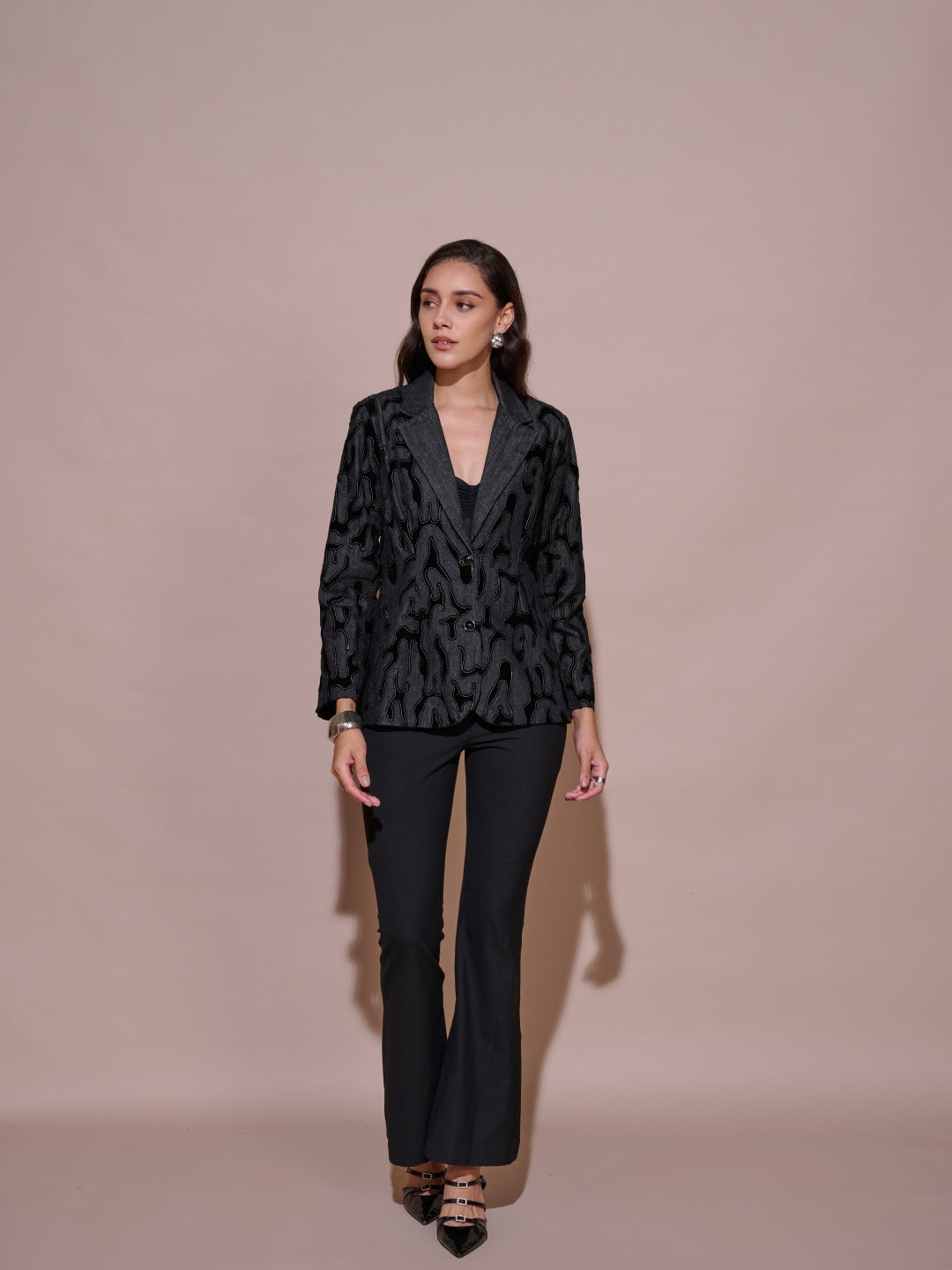 Arden Denim Velvet Blazer