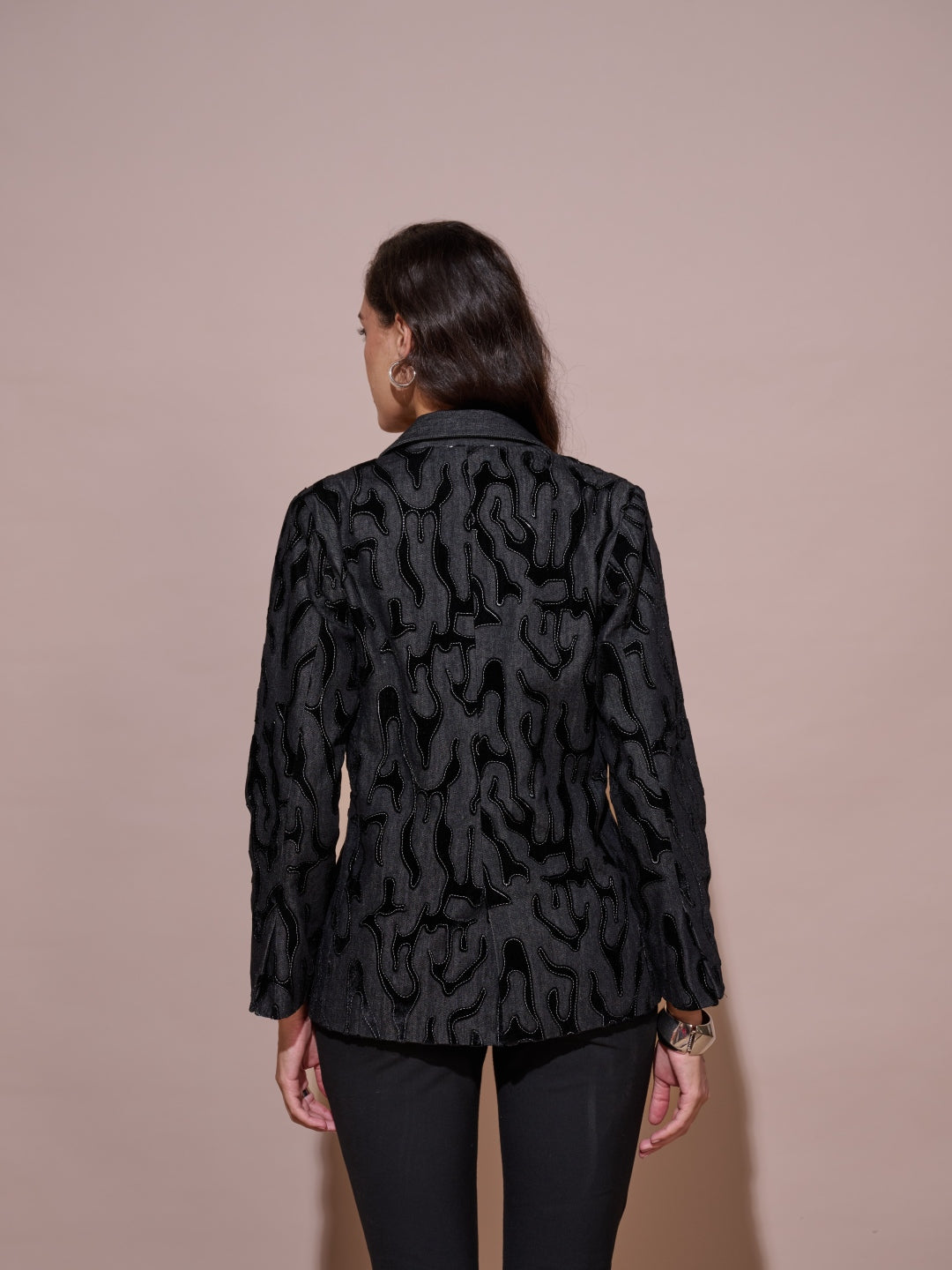 Arden Denim Velvet Blazer