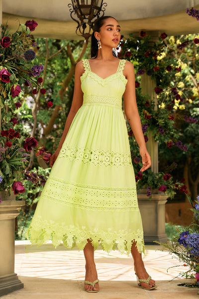 coral dress lace Sweetpea Eyelet Midi Dress Coral / S main image 0