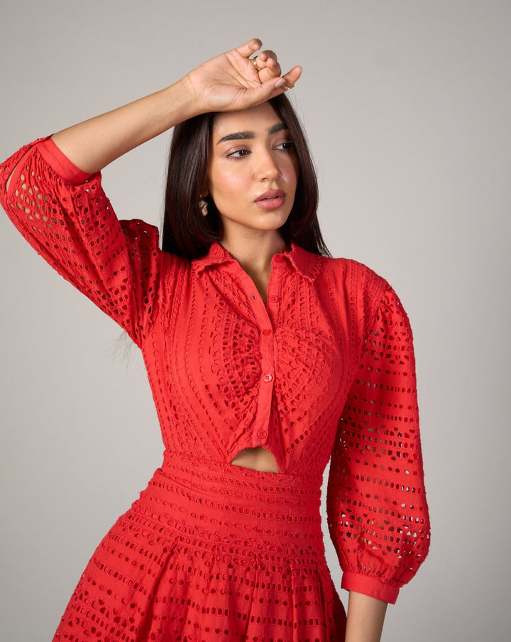 Dipti Dhillon In Our Thea Red Dress