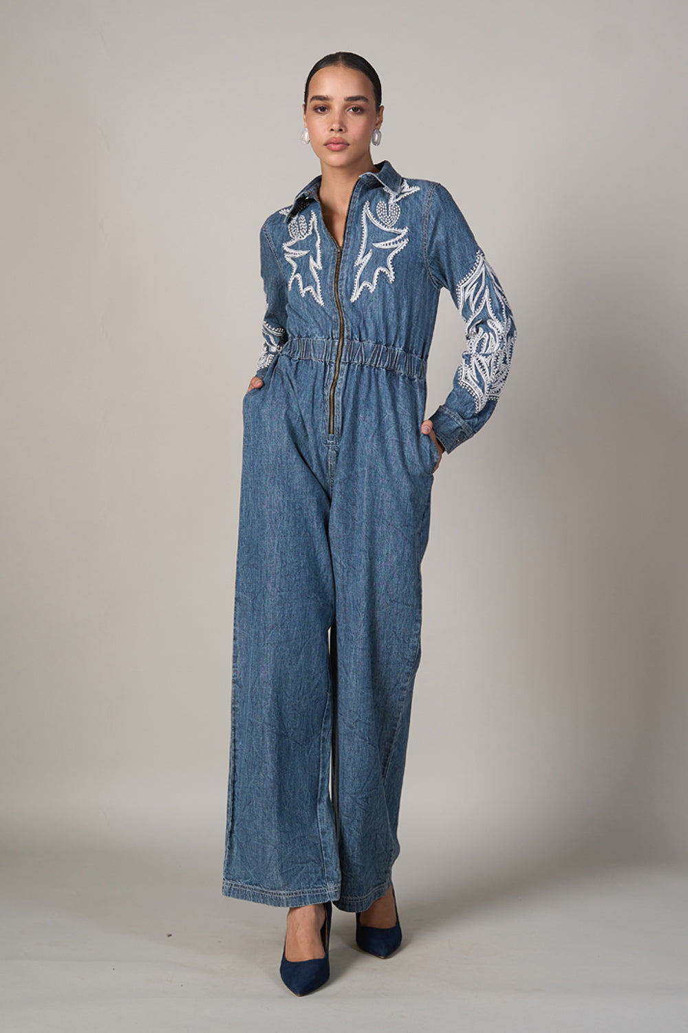 Urmi Daga In Our Lisa Denim Jumpsuit