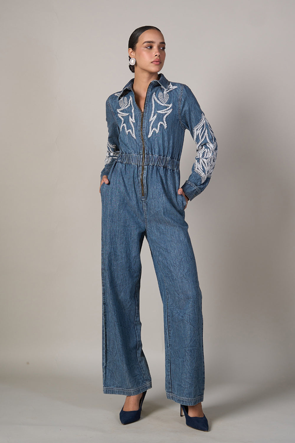 Urmi Daga In Our Lisa Denim Jumpsuit
