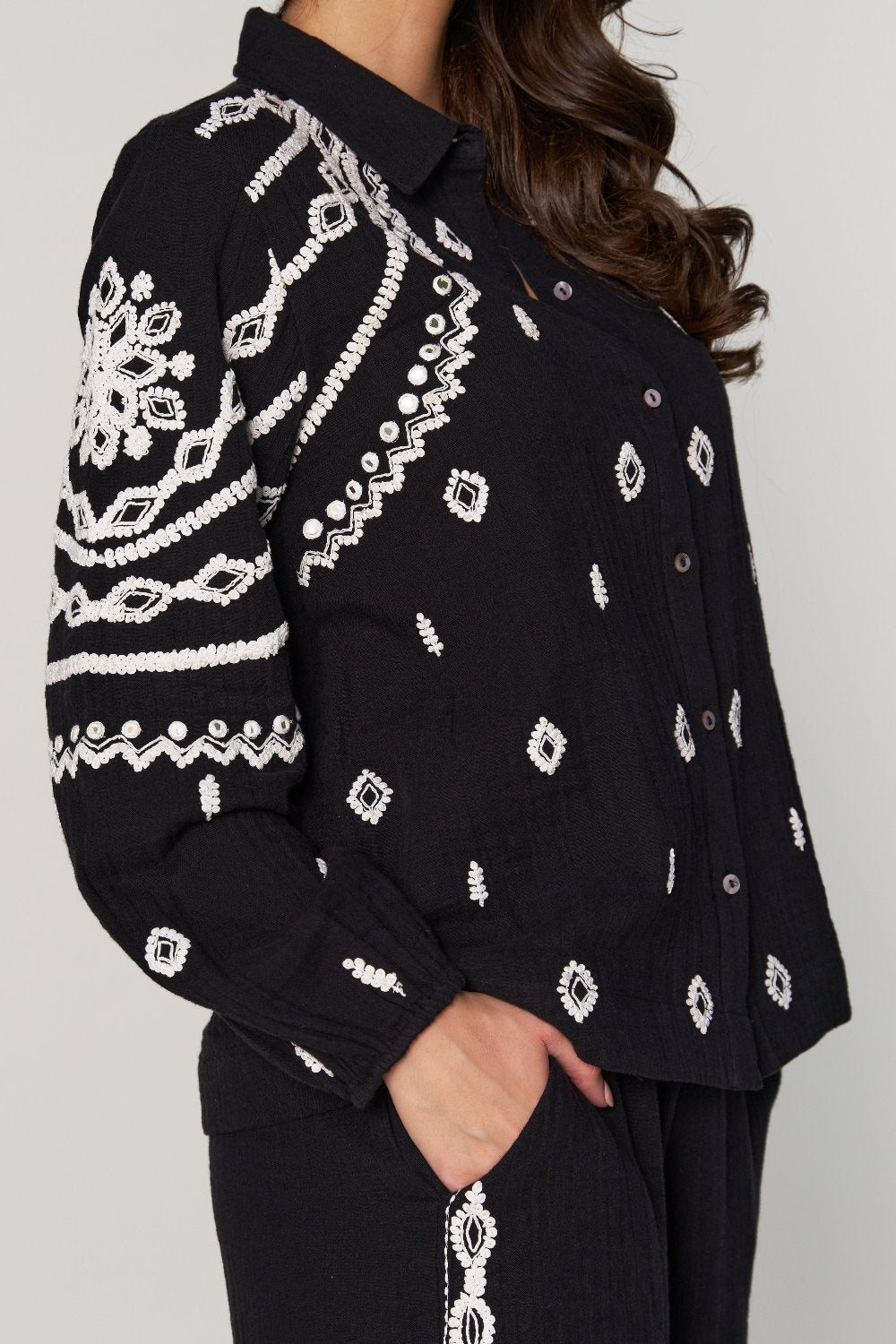 Urmi Daga In Our Sana Embroidered Top