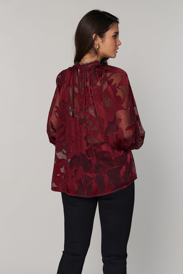 Evelyn Jacquard Top