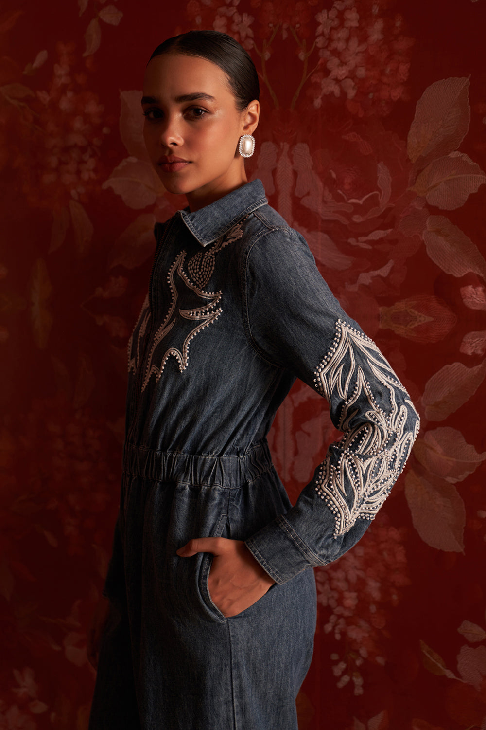 Urmi Daga In Our Lisa Denim Jumpsuit