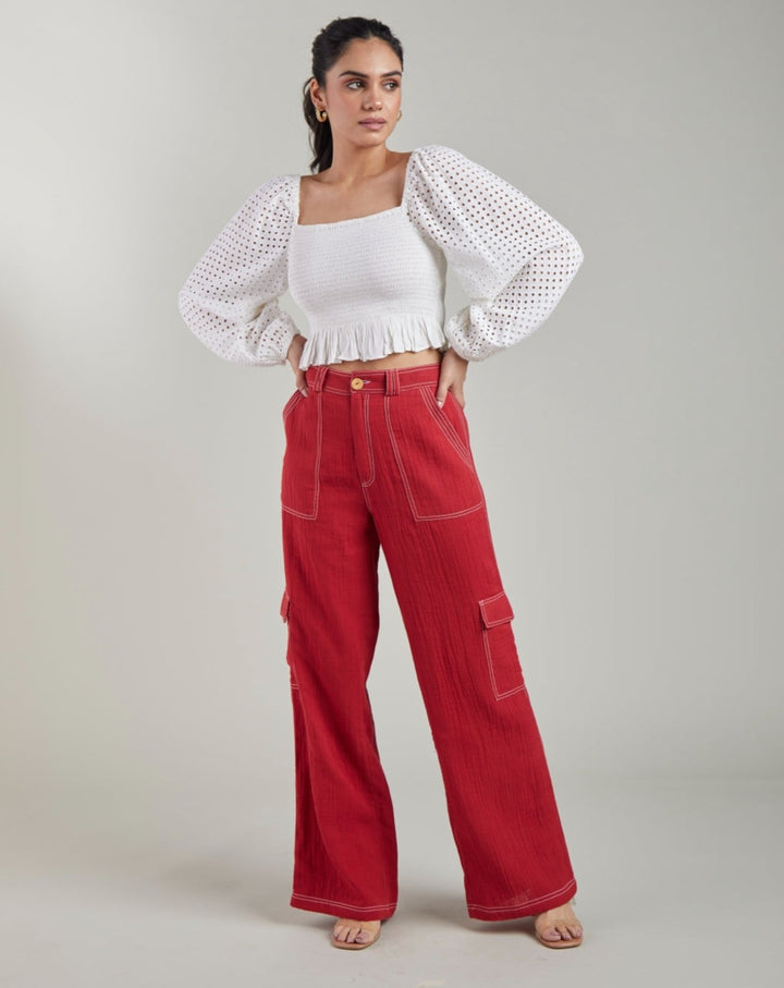 Aalya Straight Red Pants