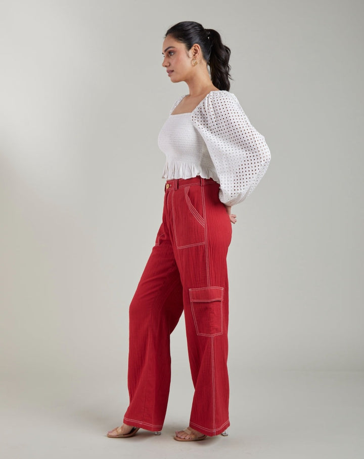 Aalya Straight Red Pants