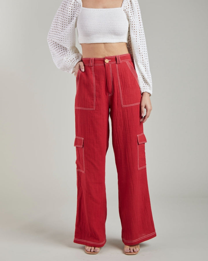 Aalya Straight Red Pants