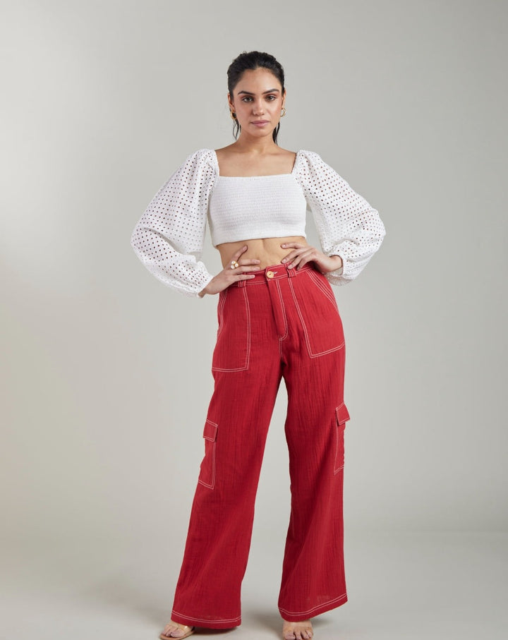 Aalya Straight Red Pants