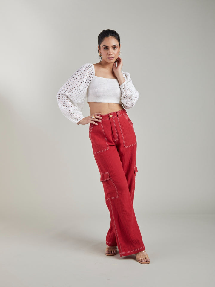 Aalya Straight Red Pants