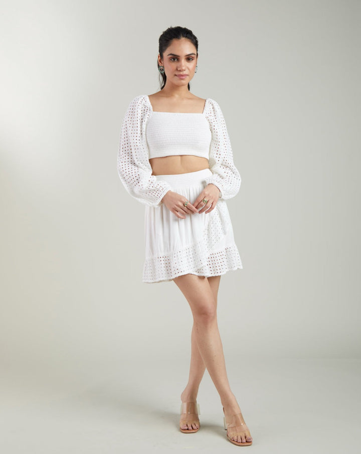 White Schiffli Skirt