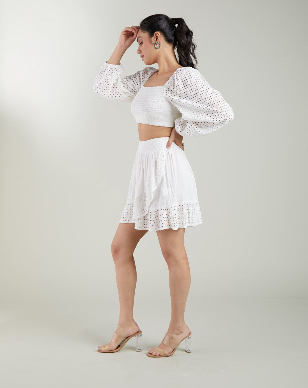 White Schiffli Skirt