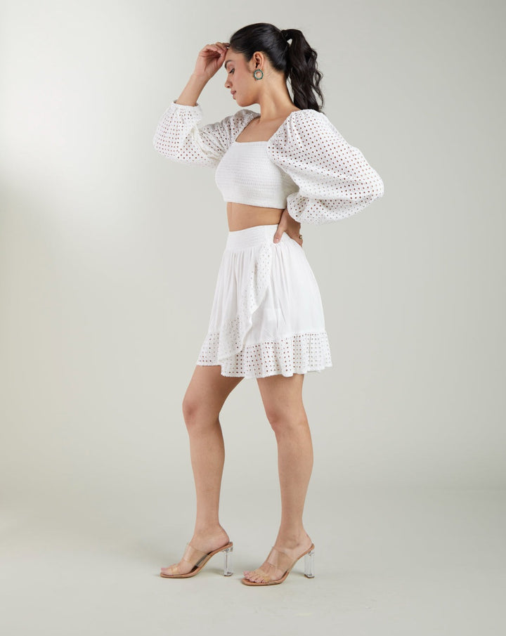 White Schiffli Skirt
