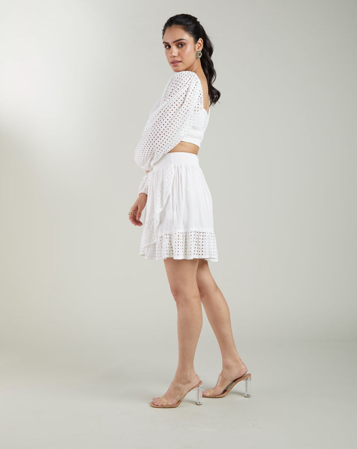 White Schiffli Skirt