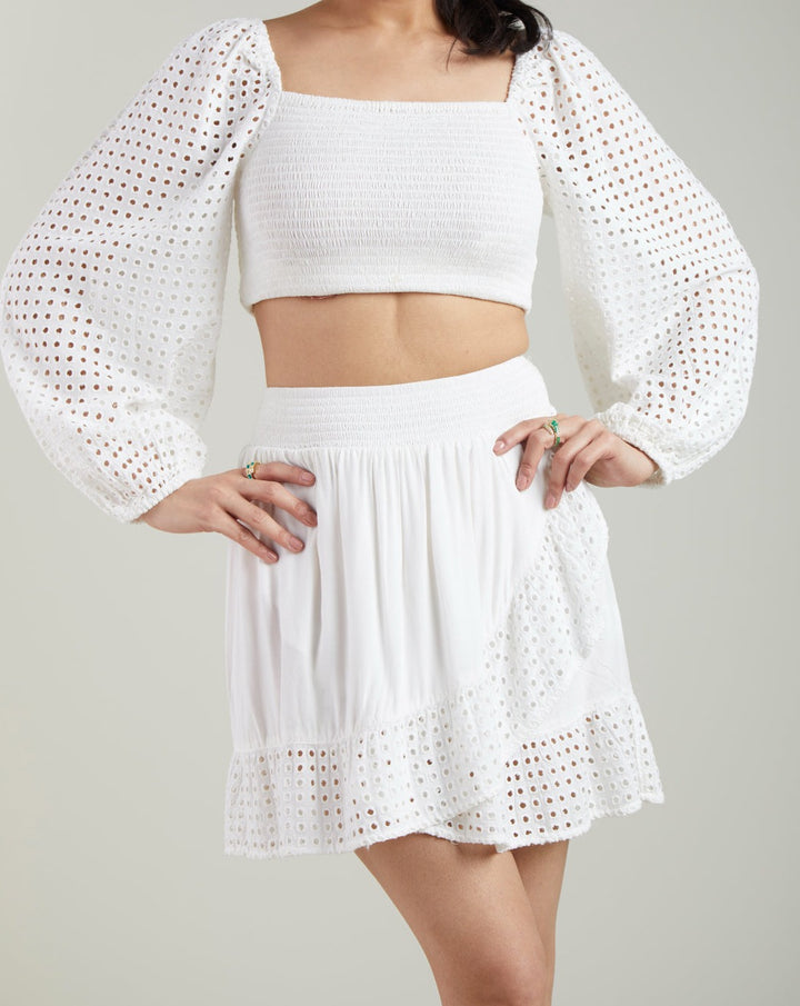 White Schiffli Skirt