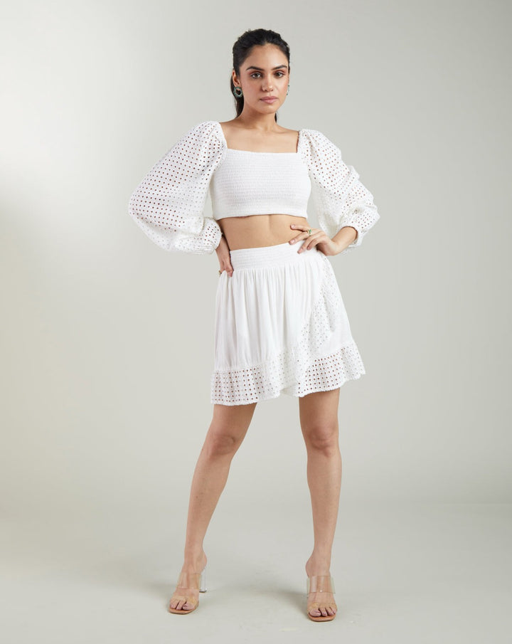 White Schiffli Skirt
