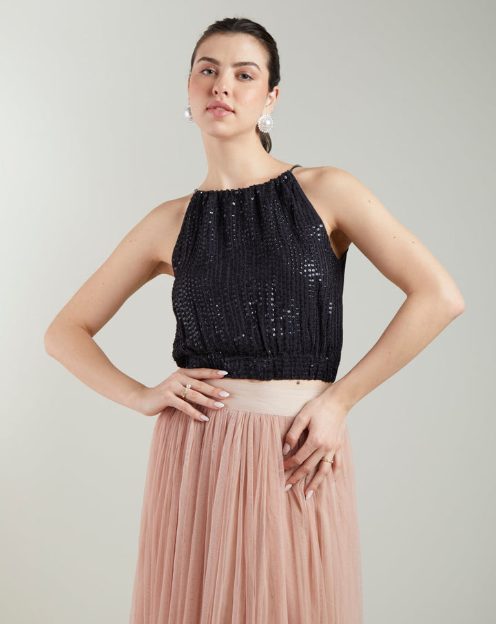 Black Sequin Top
