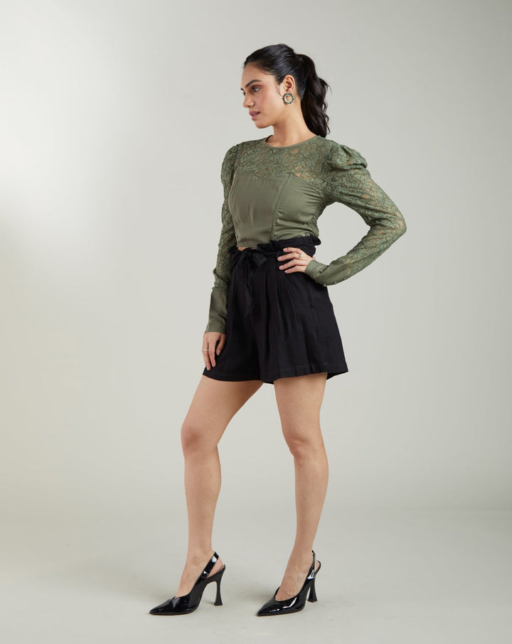 Olive Lace Top