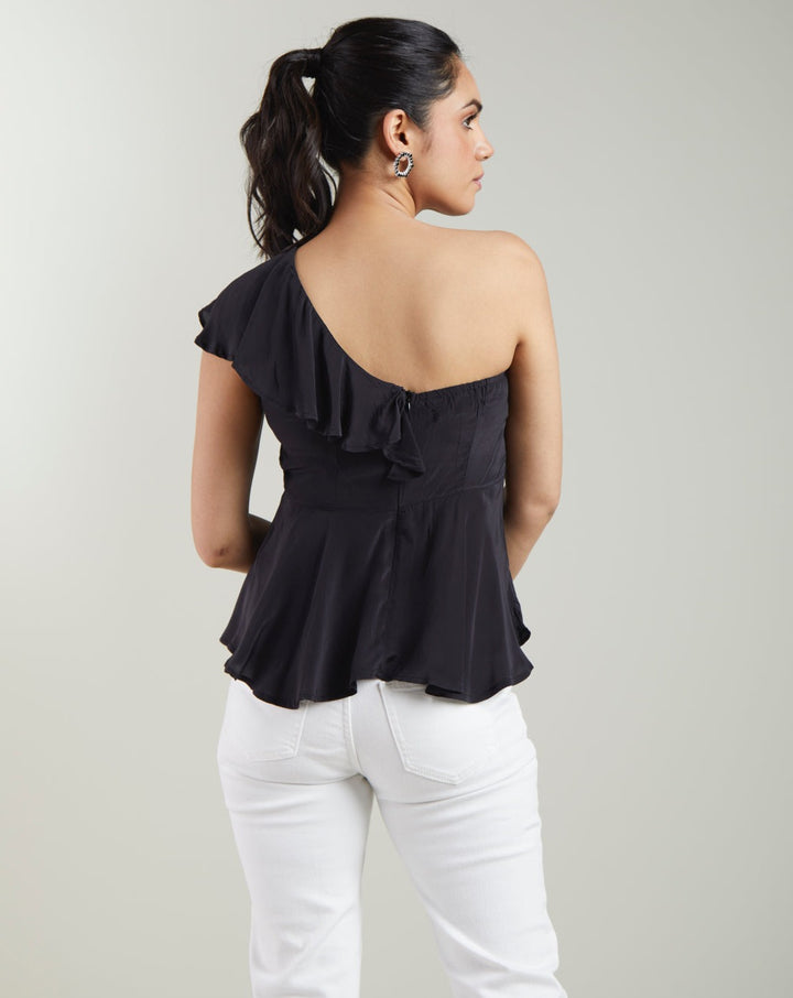 Black One-Shoulder Top